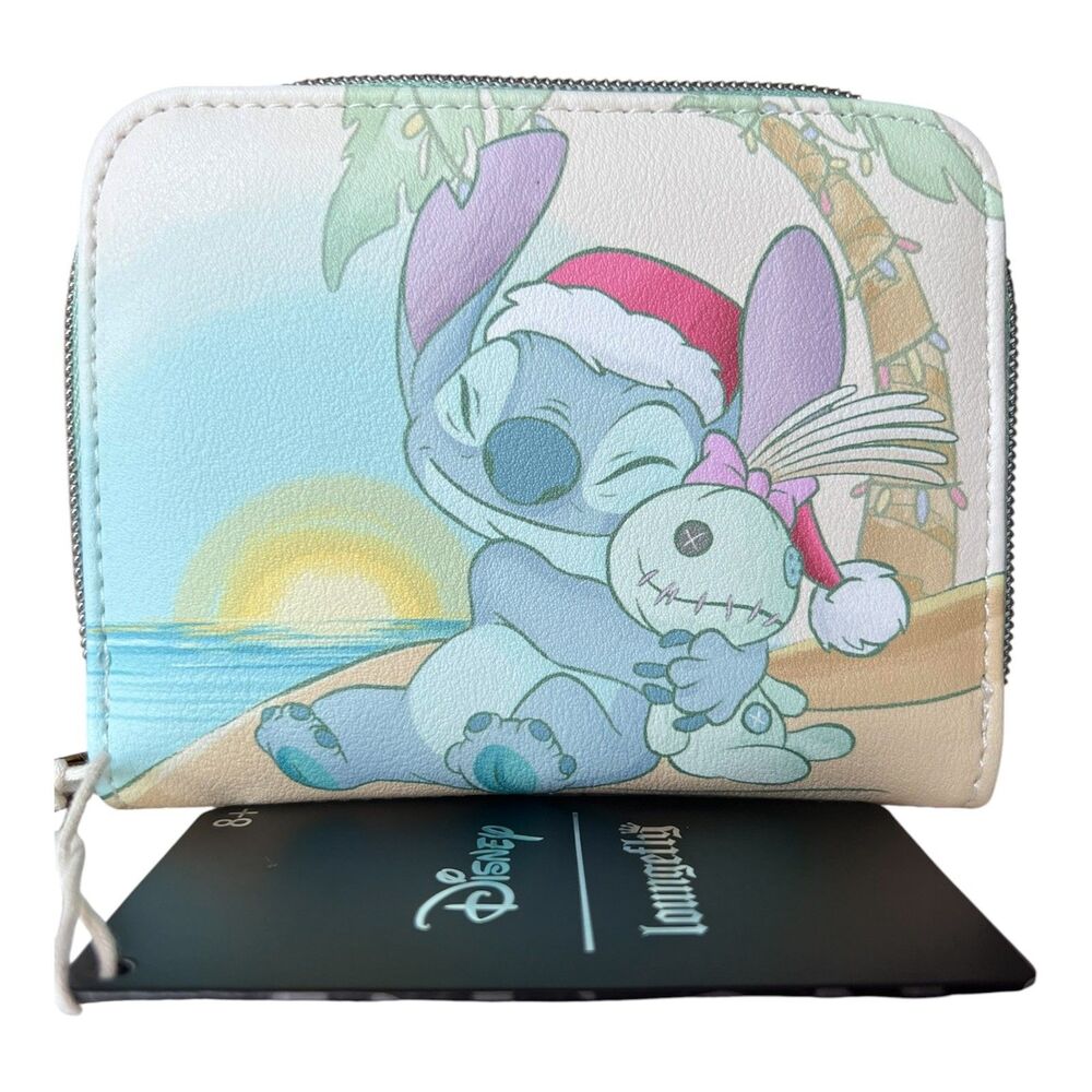 Loungefly Disney Stitch & Scrump Holiday Beach Mini Zipper Wallet NWT